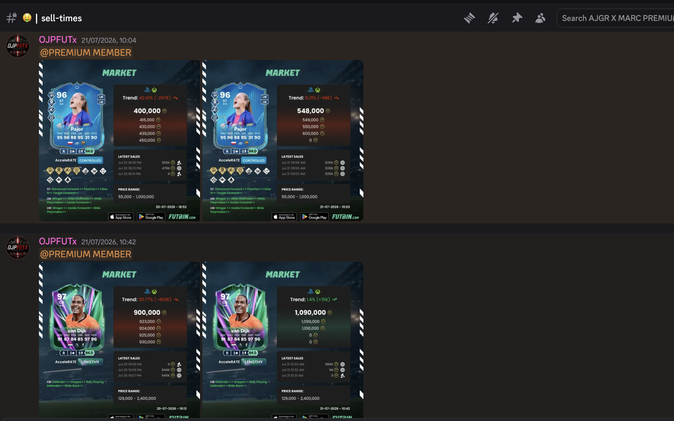 🤑 sell-times in the AXM Trading Discord